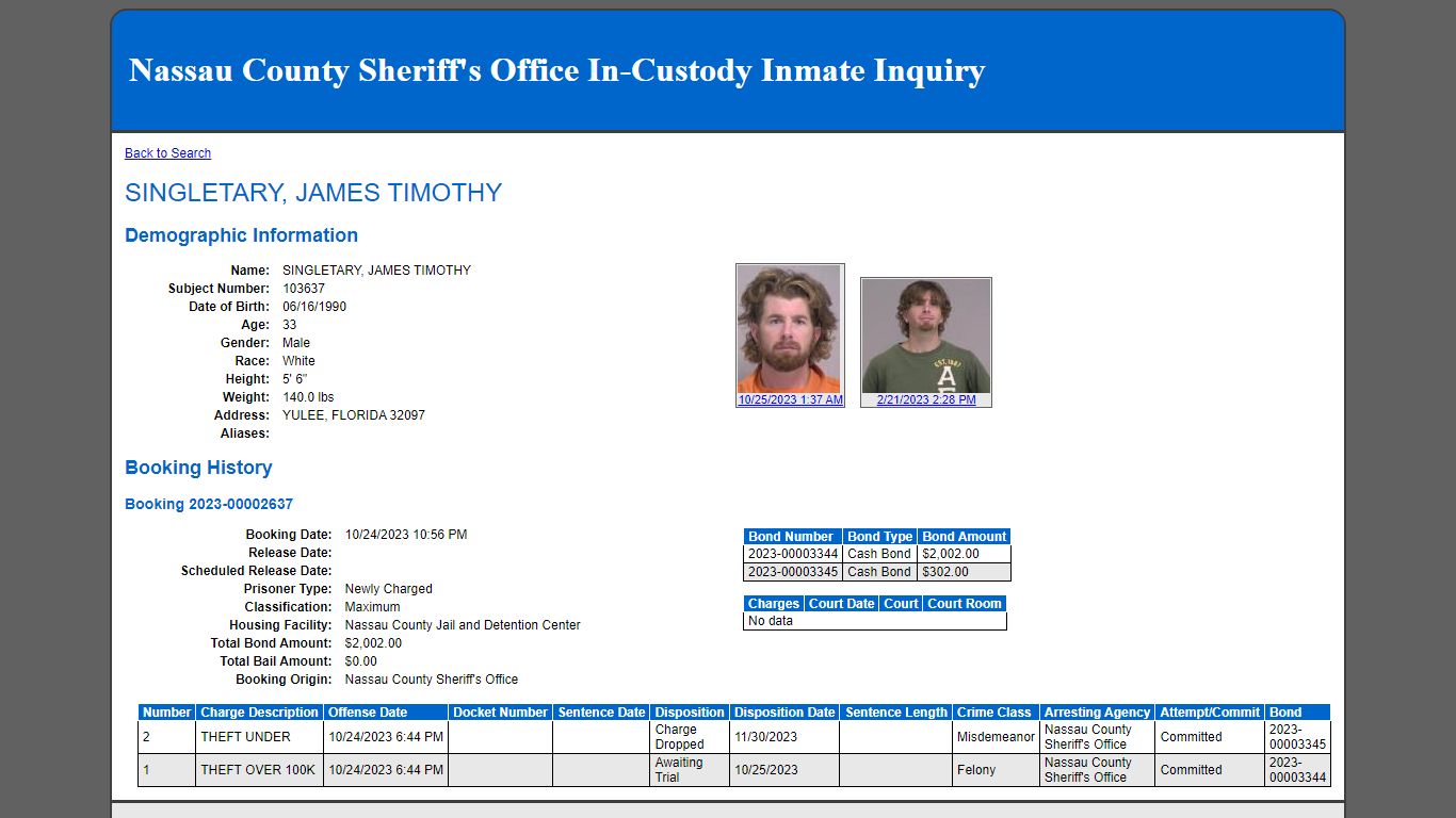 SINGLETARY, JAMES TIMOTHY